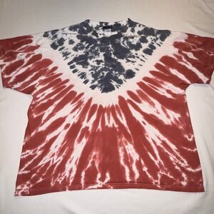 Time 2 Celebrate Tie Dye Shirt Mens L Red White Blue Vintage Hippie Skater